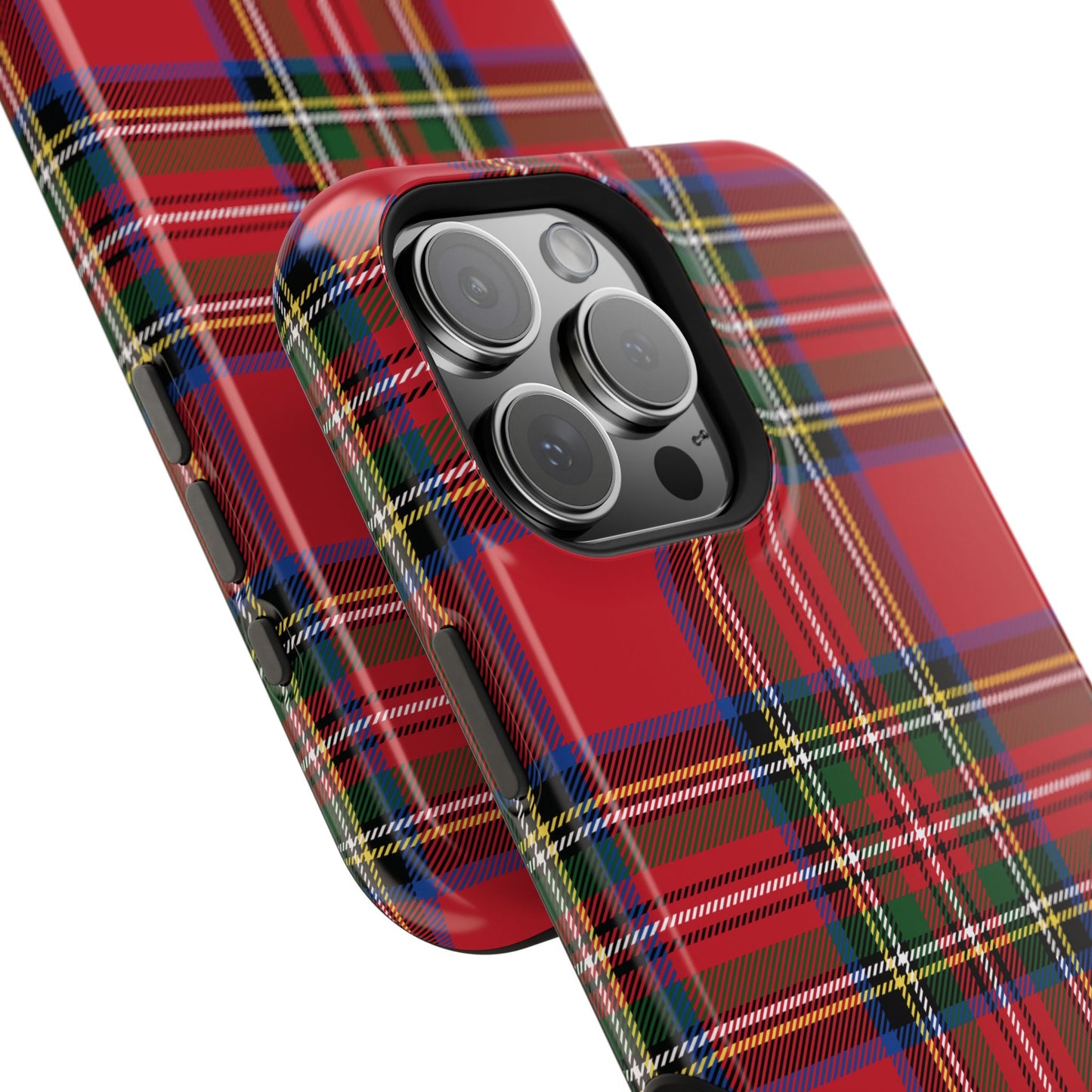 Impact-Resistant Phone Case-Holiday Tartan Plaid Red