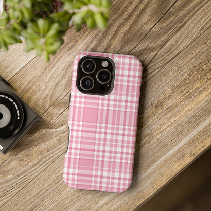 Impact-Resistant Phone Case - Easter Plaid Pink