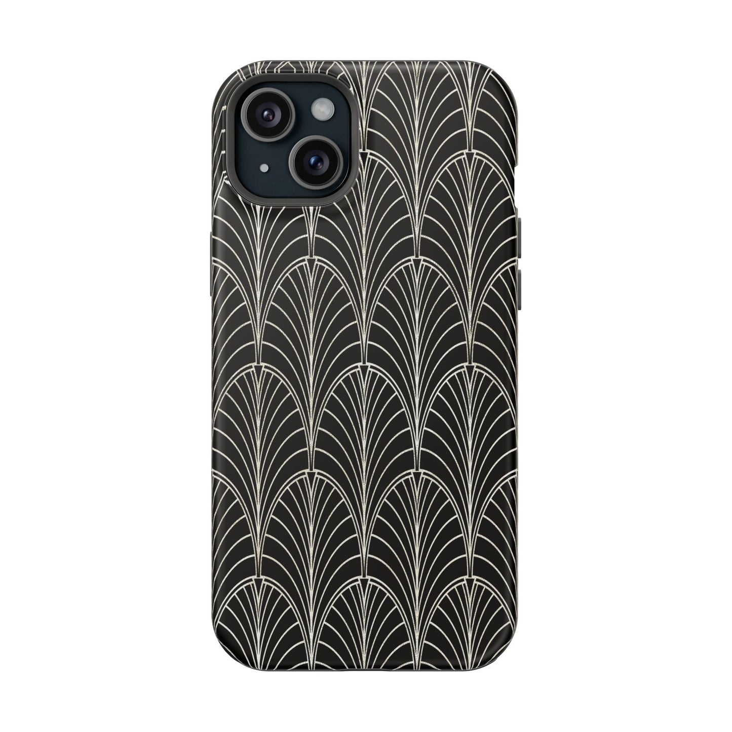 Impact-Resistant Phone Case- Art Deco Black Beige