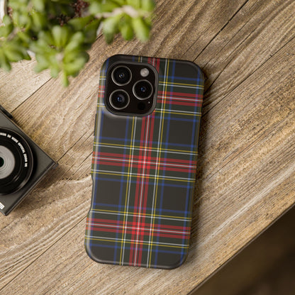 Impact-Resistant Holiday Phone Case-Christmas Tartan Plaid Black