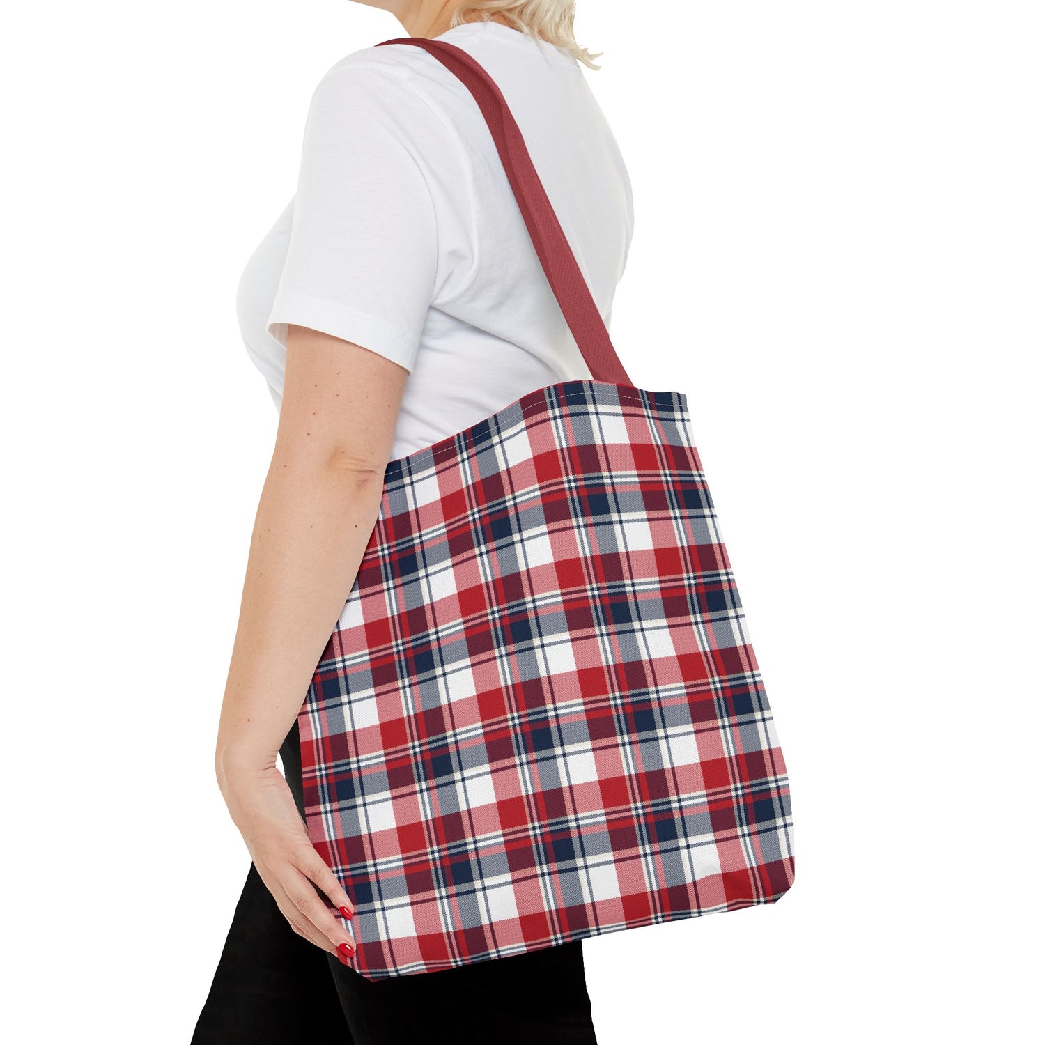 4th of July Plaid Tote Bag