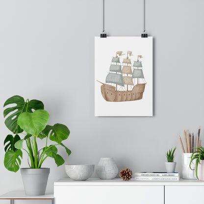 Giclée Art Print Watercolor Memories of Dreams Pirate Ship