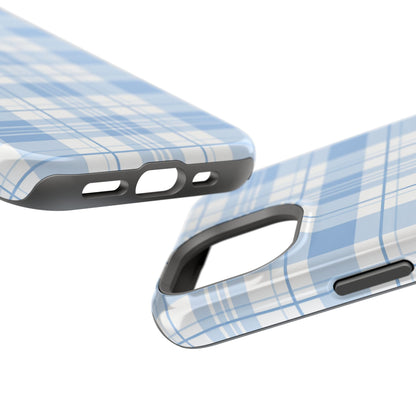 Impact-Resistant Phone Case - Easter Plaid Blue