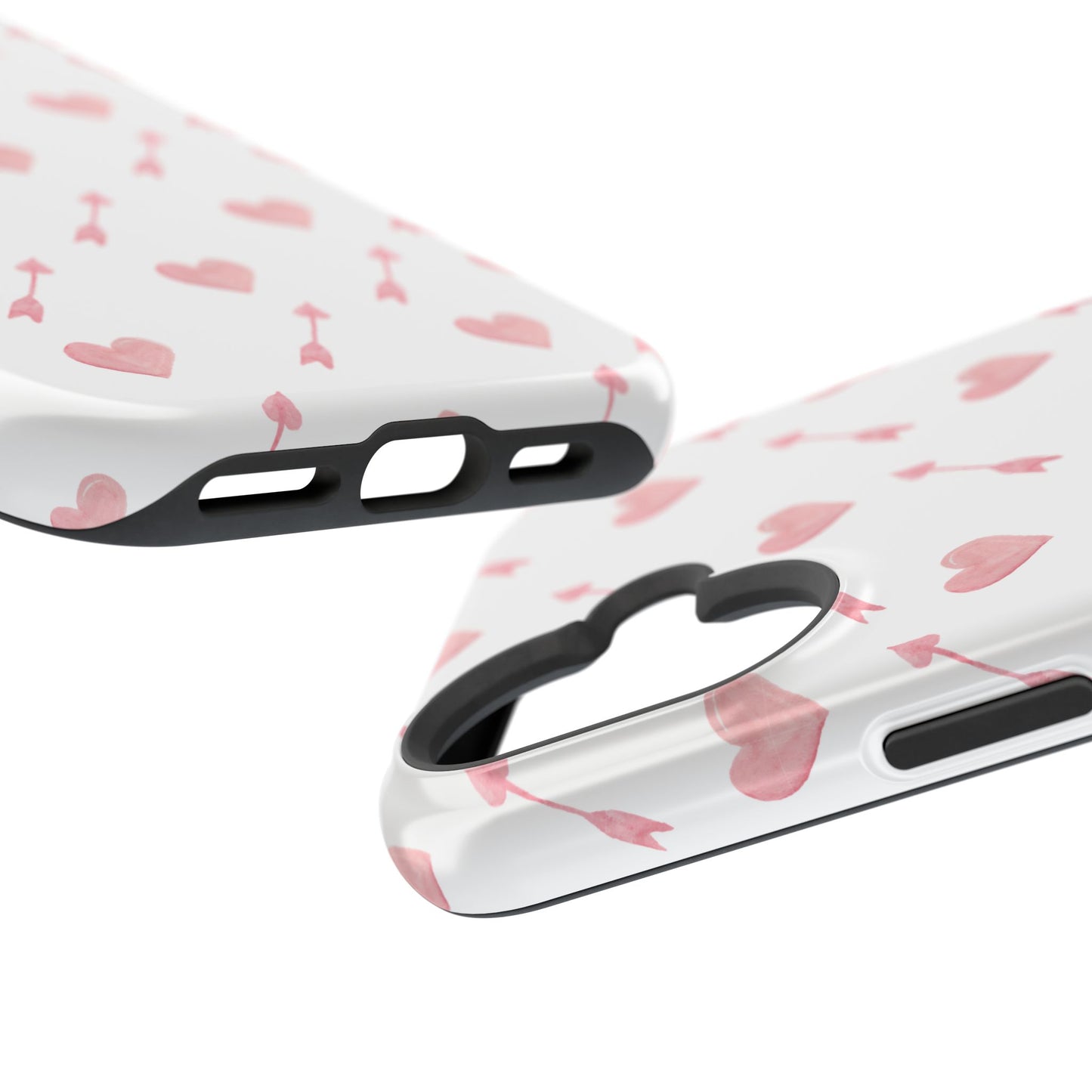 Impact-Resistant Cases - Valentine's Day Watercolor Arrow Hearts