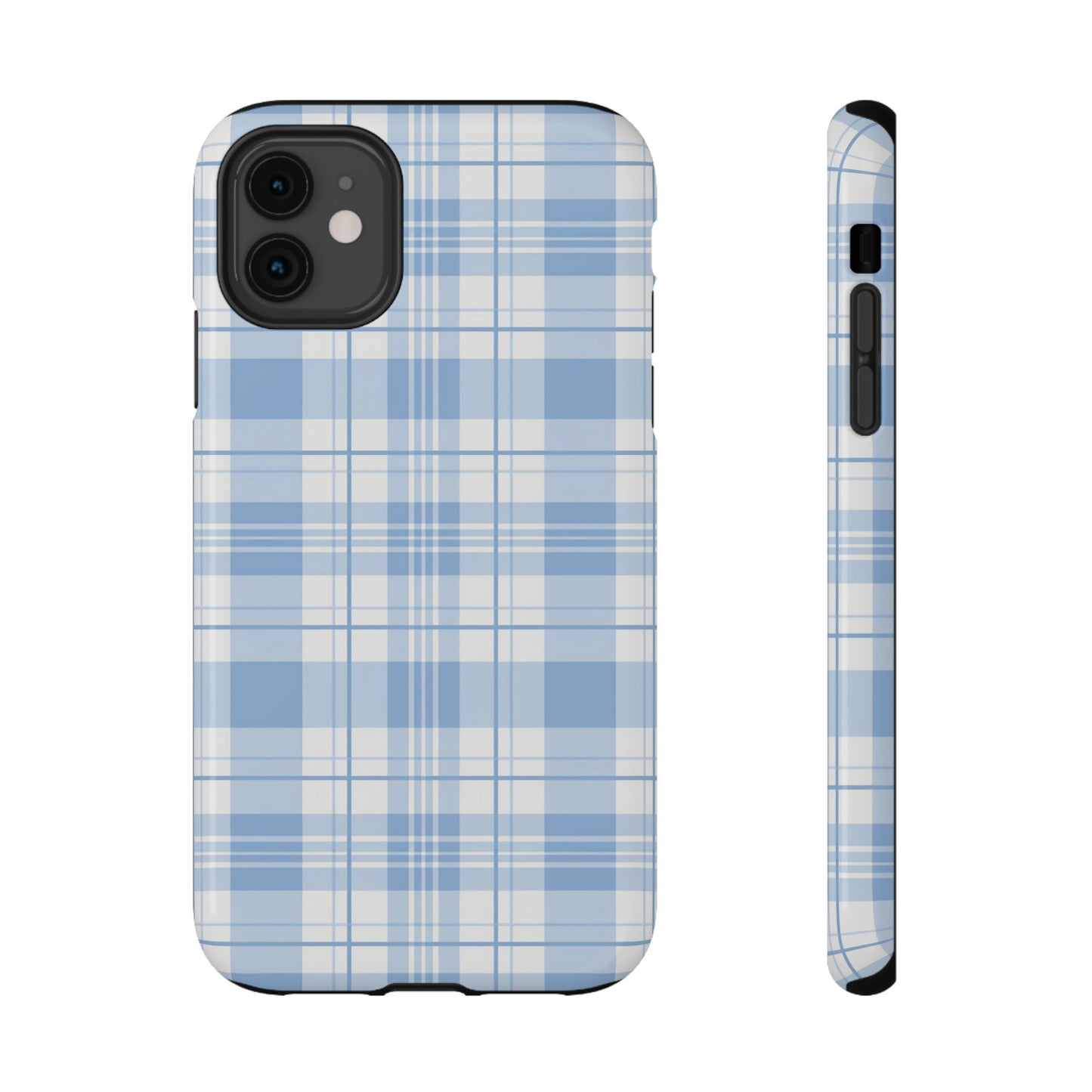 Impact-Resistant Phone Case - Easter Plaid Blue