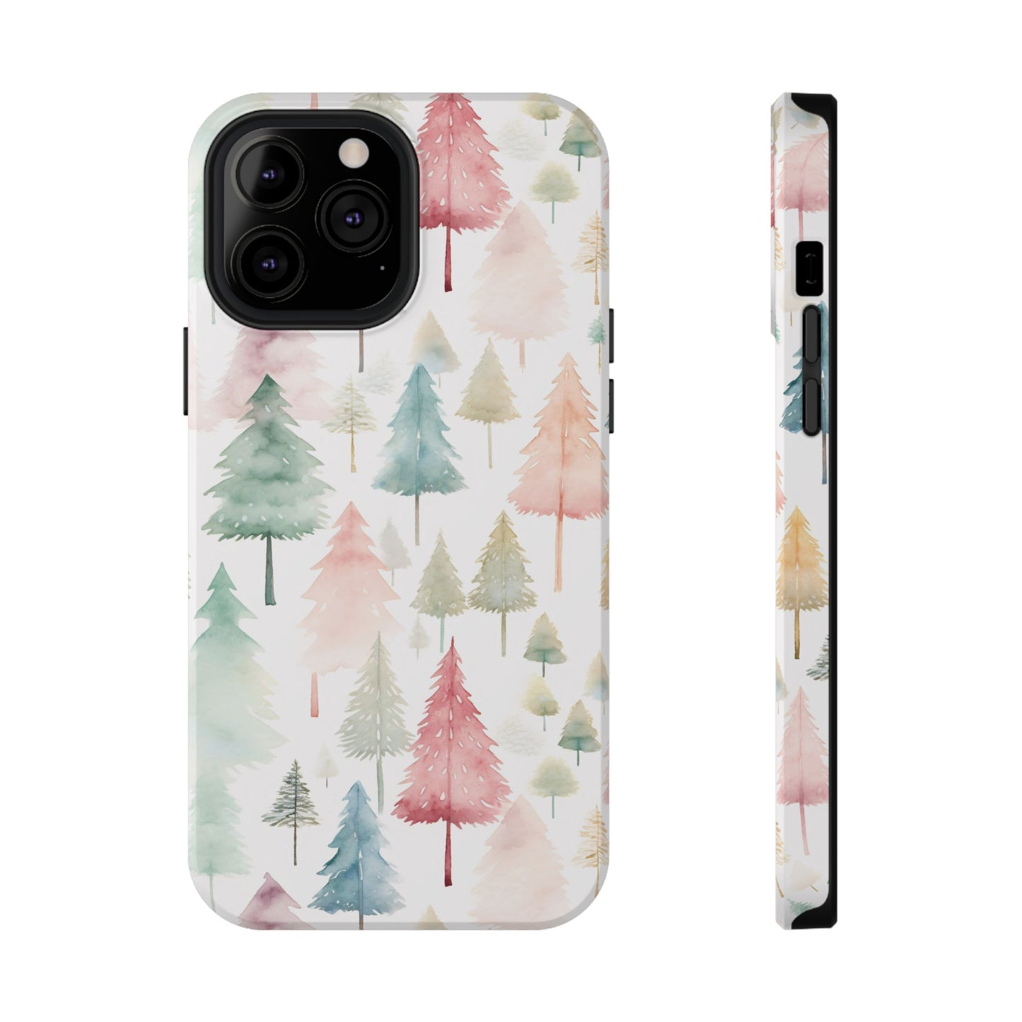 Watercolor Christmas Trees Impact-Resistant Phone Case