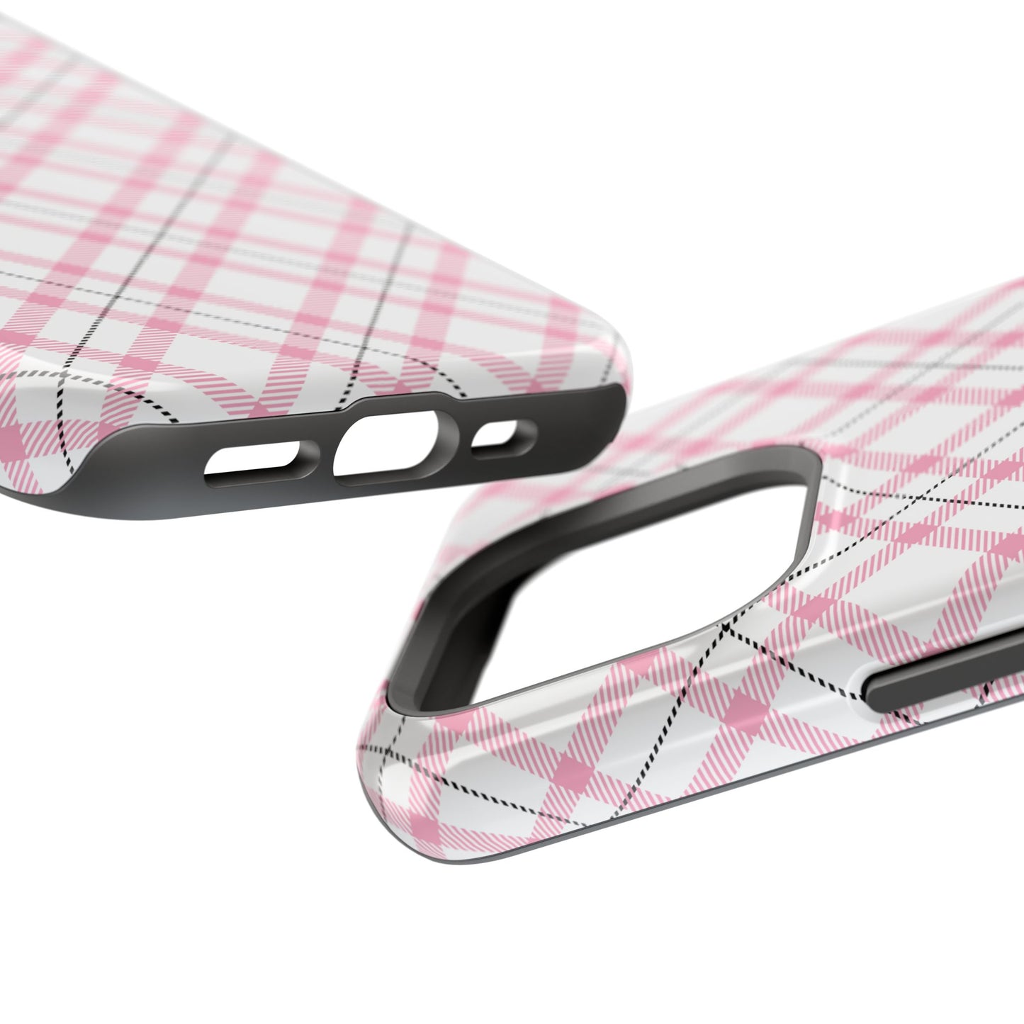 Impact-Resistant Phone Case - Pink Black Plaid