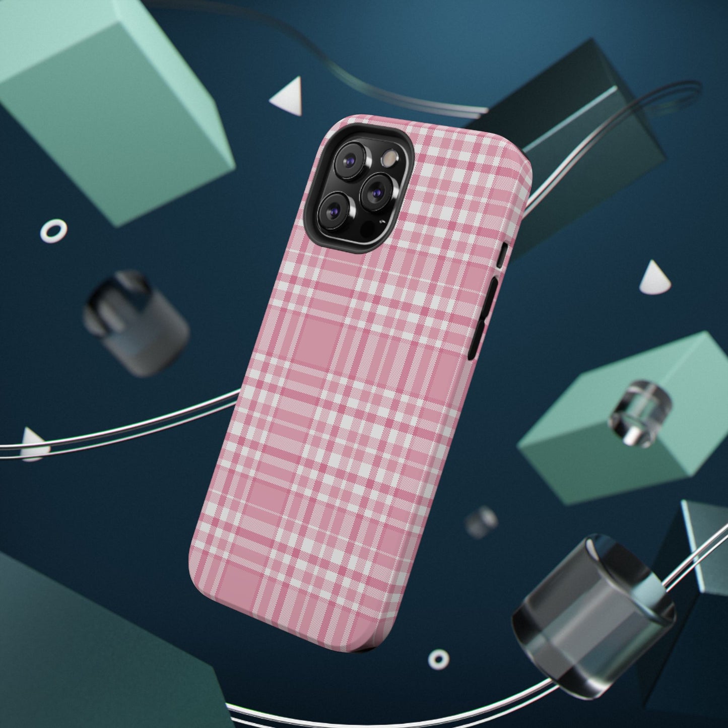 Impact-Resistant Phone Case - Easter Plaid Pink