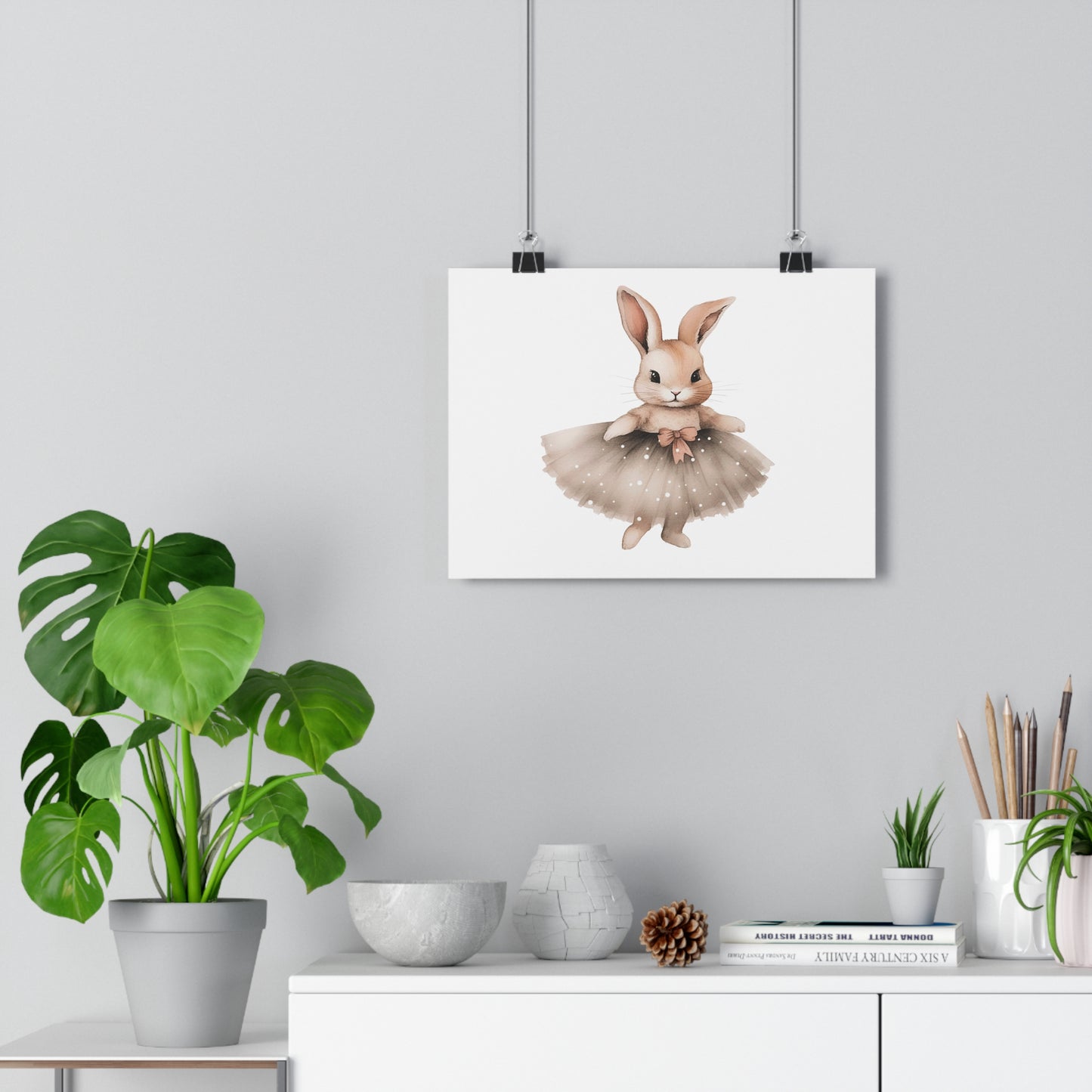 Giclée Art Print Watercolor Ballerina Bunnies