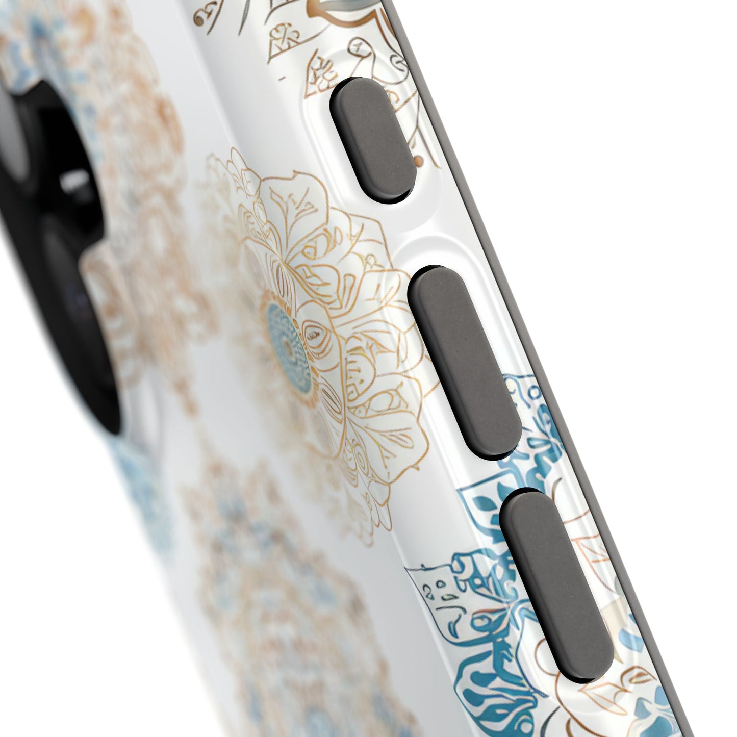 Impact-Resistant Cases, Blue Gold Boho Fun