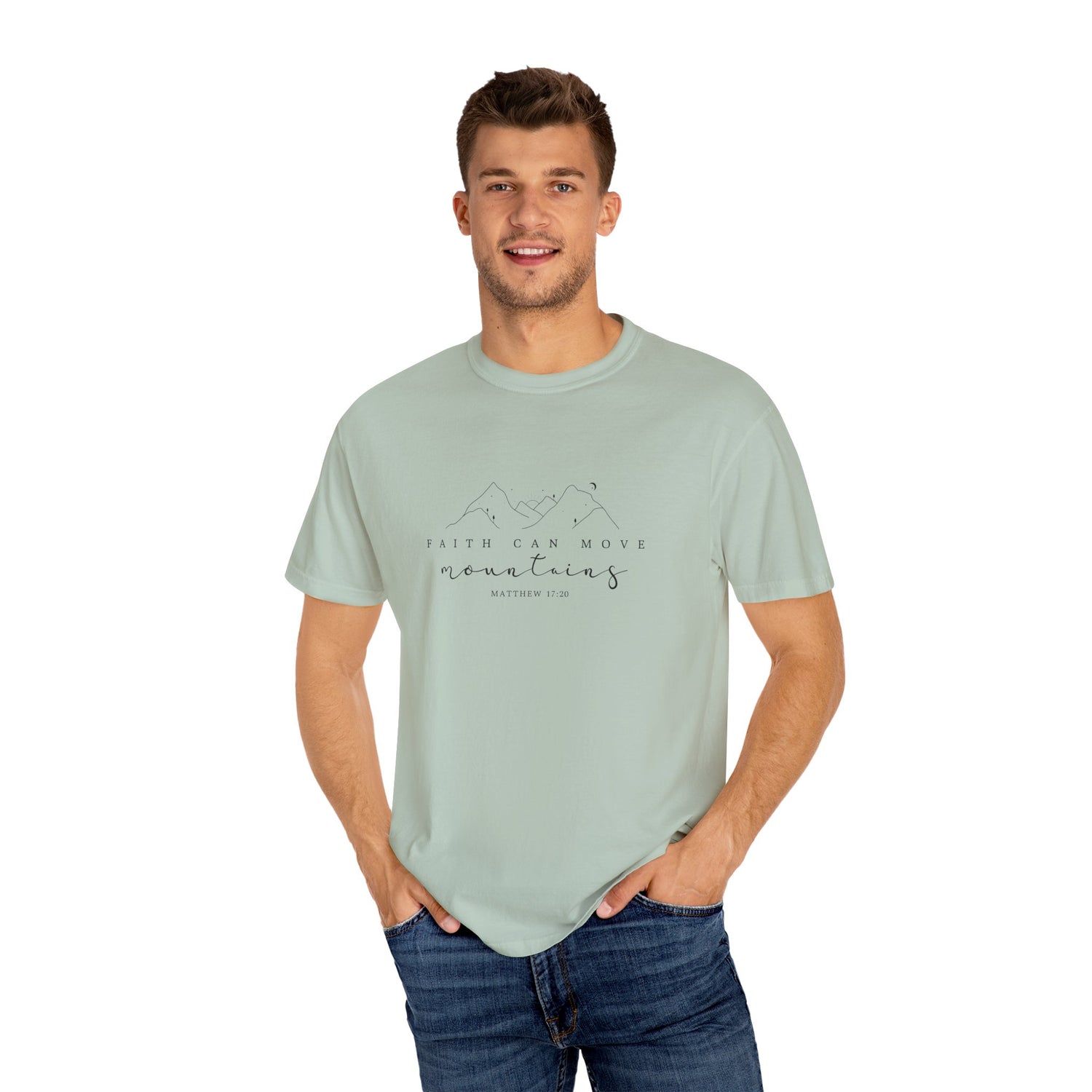 Mountain Faith Unisex T-Shirt, Comfortable Graphic Tee, Inspirational Shirt, Perfect Gift for Nature Lovers, Great for Outdoor Adventures