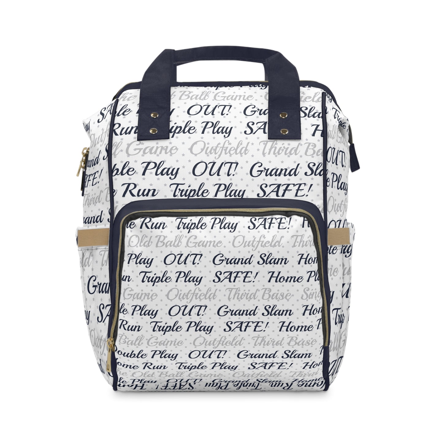 Multifunctional Diaper Backpack- Baseball Phrases