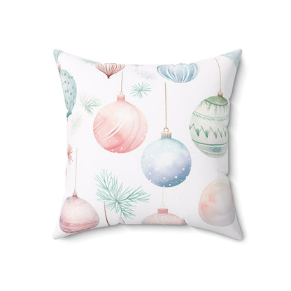 Spun Polyester Square Pillow with Removable Cover Watercolor Pastel Ornaments