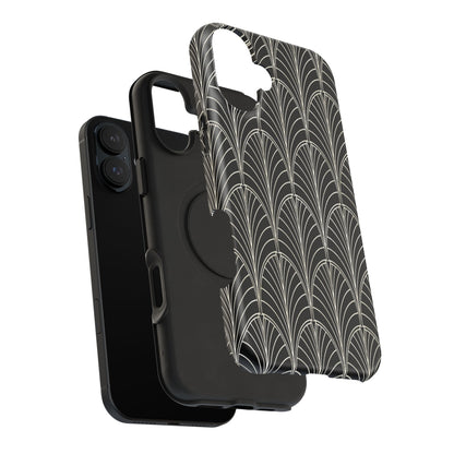 Impact-Resistant Phone Case- Art Deco Black Beige