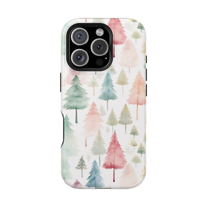 Watercolor Christmas Trees Impact-Resistant Phone Case