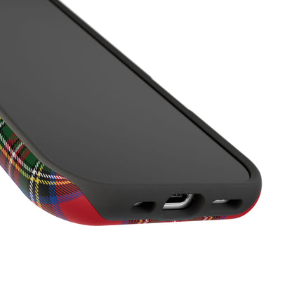 Impact-Resistant Phone Case-Holiday Tartan Plaid Red