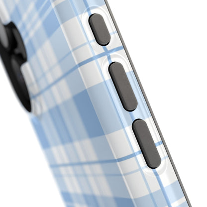 Impact-Resistant Phone Case - Easter Plaid Blue