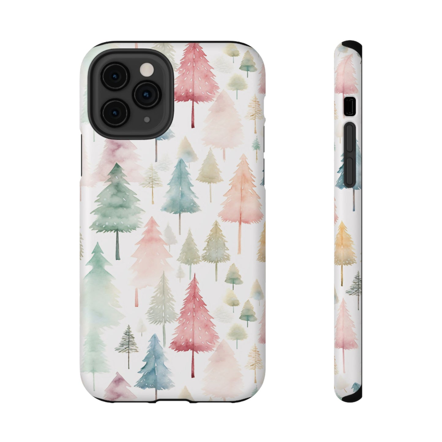 Watercolor Christmas Trees Impact-Resistant Phone Case