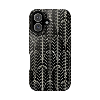 Impact-Resistant Phone Case- Art Deco Black Beige