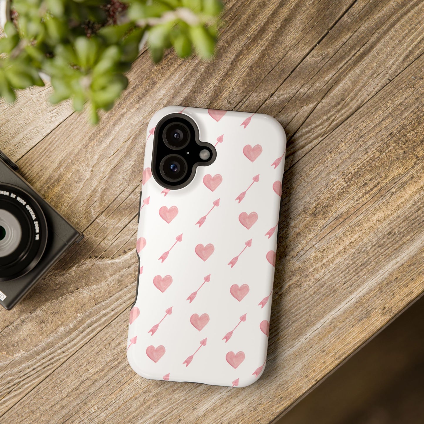 Impact-Resistant Cases - Valentine's Day Watercolor Arrow Hearts