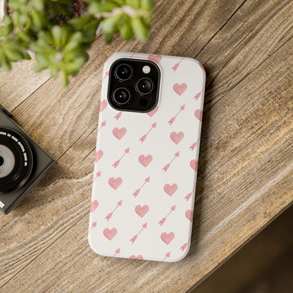 Impact-Resistant Cases - Valentine's Day Watercolor Arrow Hearts