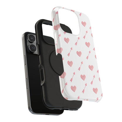 Impact-Resistant Cases - Valentine's Day Watercolor Arrow Hearts