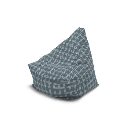 Modern Blue Check Bean Bag Chair Cover