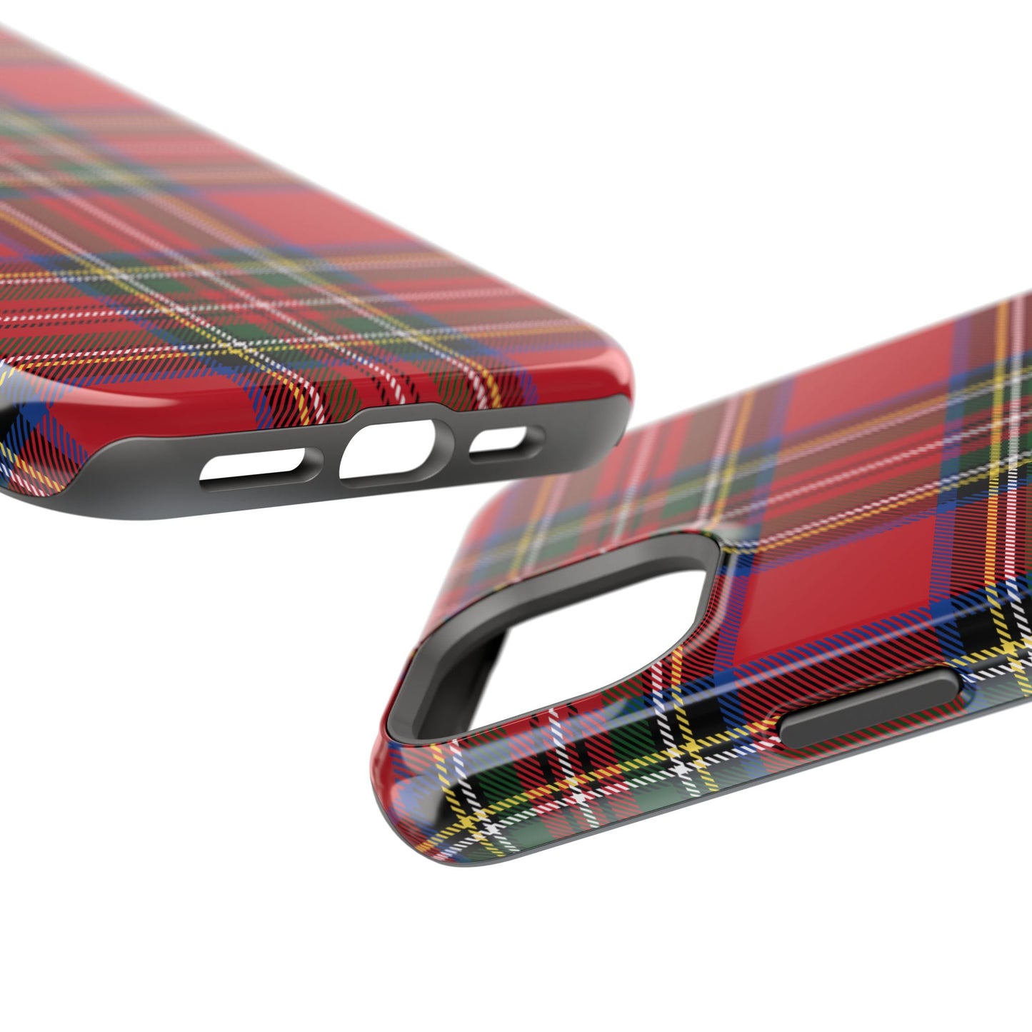 Impact-Resistant Phone Case-Holiday Tartan Plaid Red