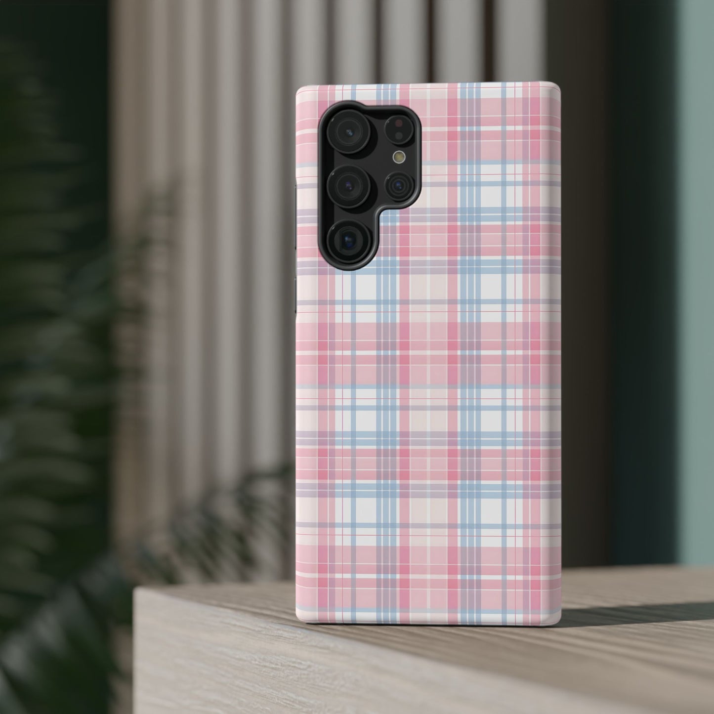 Impact-Resistant Cases-Spring Plaid Pink Blue