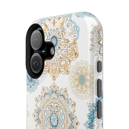 Impact-Resistant Cases, Blue Gold Boho Fun