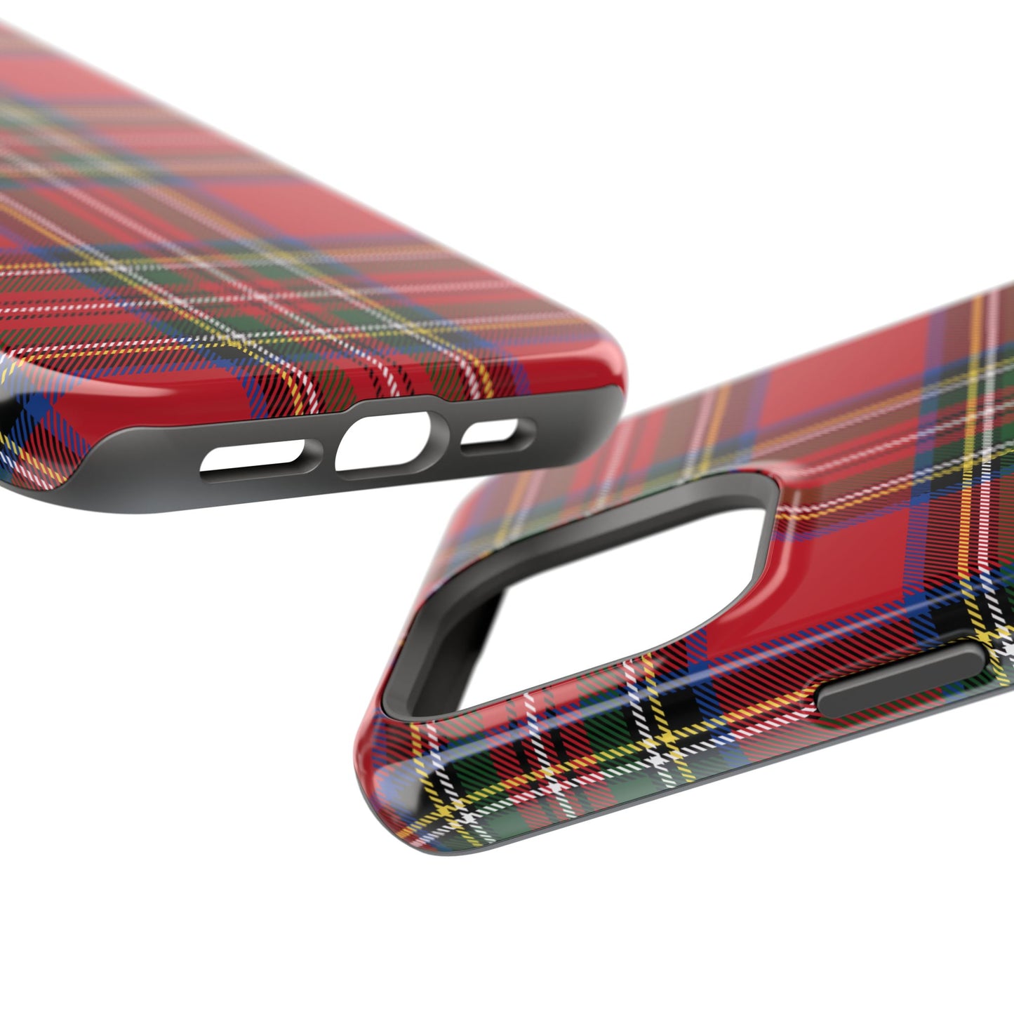 Impact-Resistant Phone Case-Holiday Tartan Plaid Red