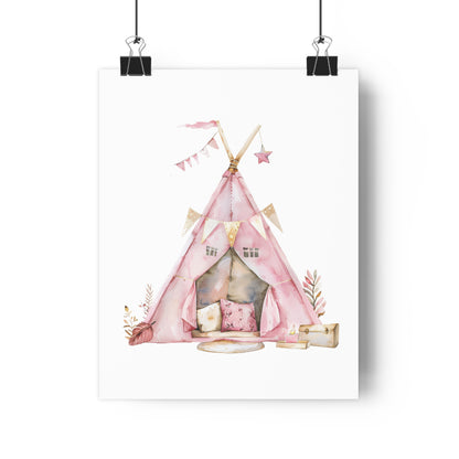 Giclée Art Print Watercolor Pajama Party Tent Fort