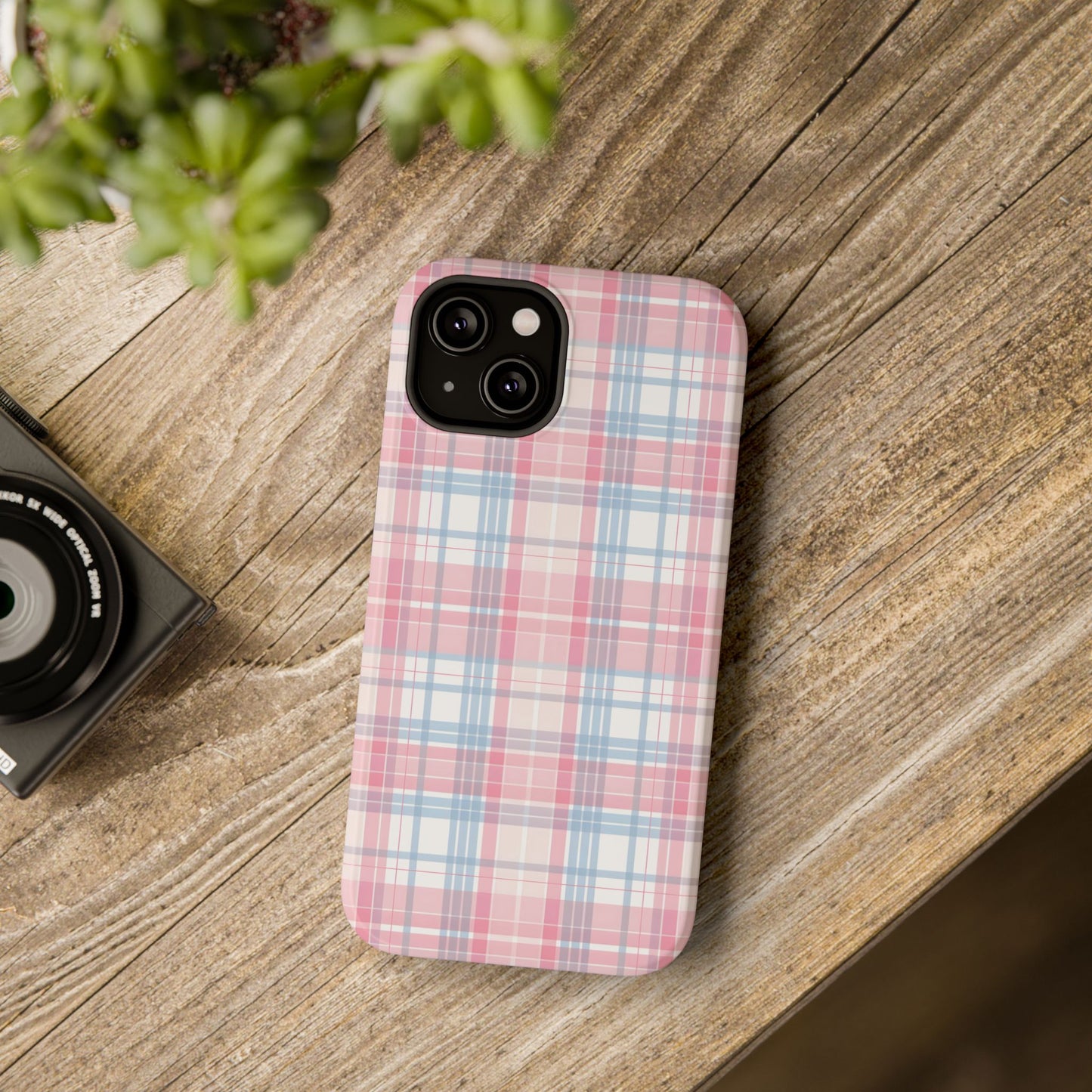 Impact-Resistant Cases-Spring Plaid Pink Blue