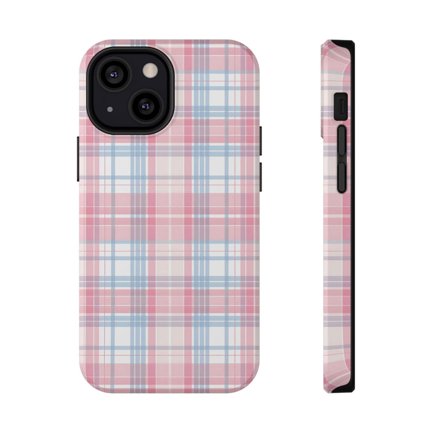 Impact-Resistant Cases-Spring Plaid Pink Blue