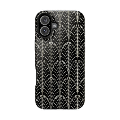 Impact-Resistant Phone Case- Art Deco Black Beige