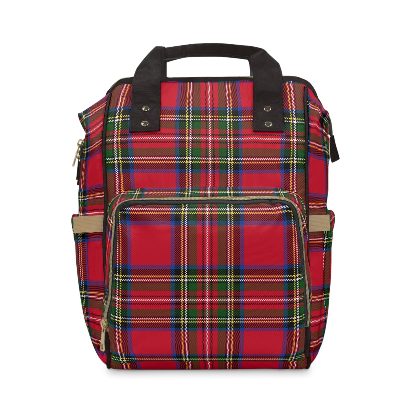 Holiday Red Tartan Plaid Multifunctional Backpack