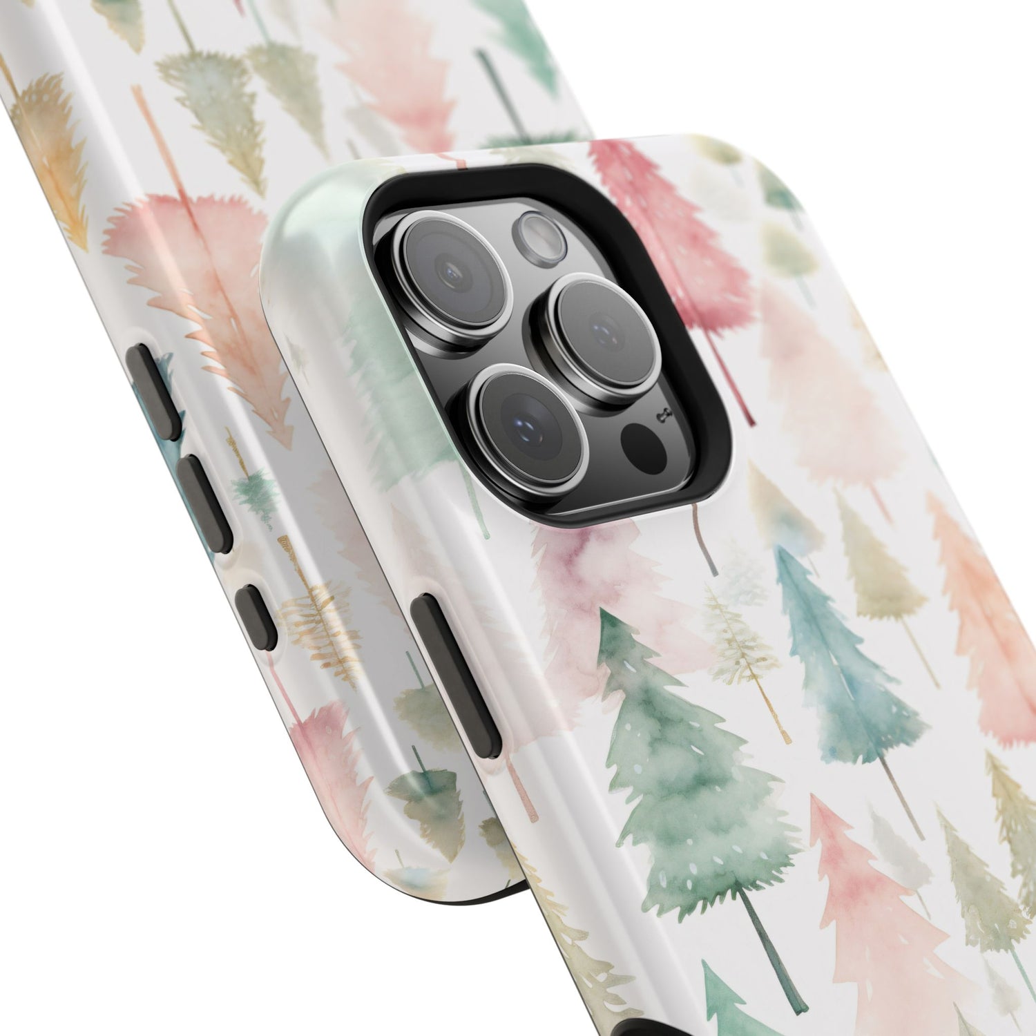 Watercolor Christmas Trees Impact-Resistant Phone Case, iPhone, Samsung