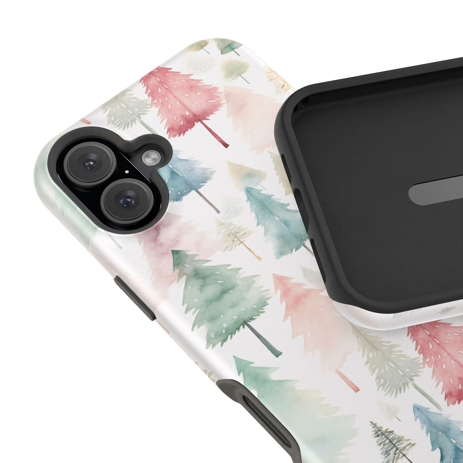 Watercolor Christmas Trees Impact-Resistant Phone Case, iPhone, Samsung