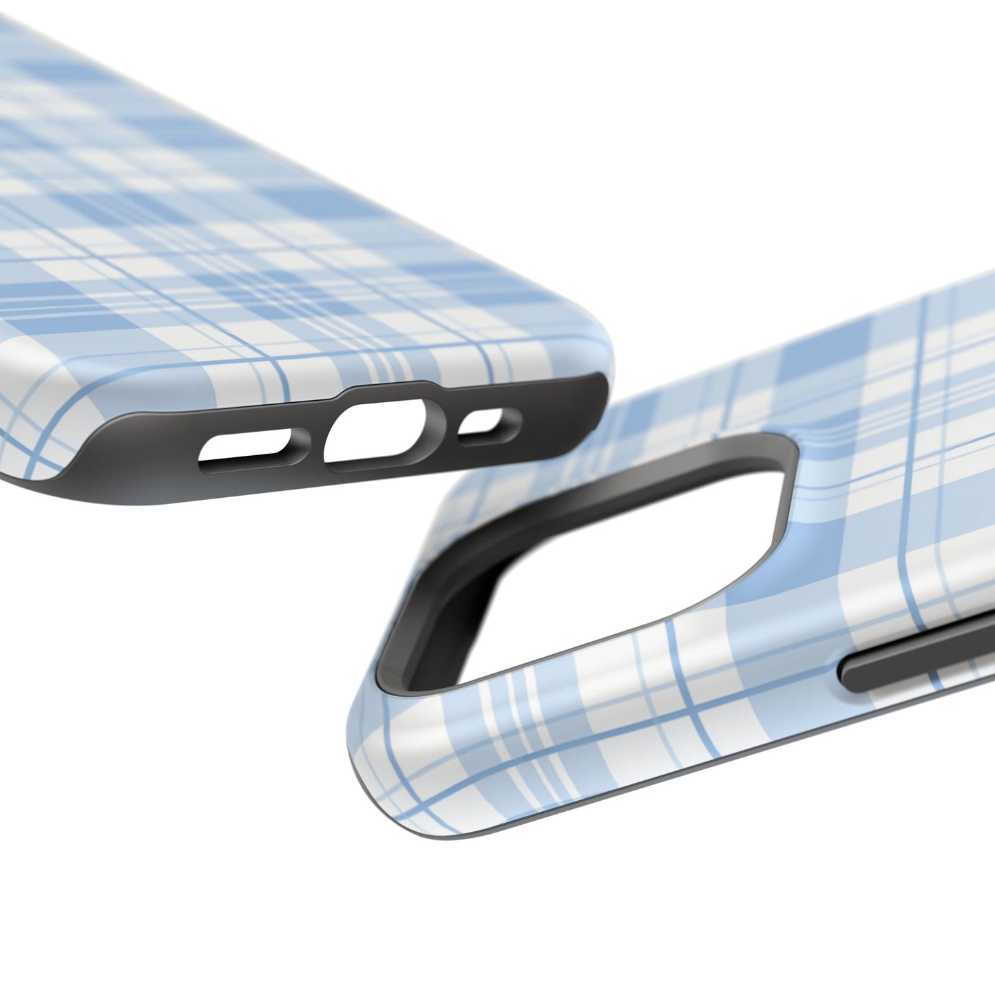 Impact-Resistant Phone Case - Easter Plaid Blue