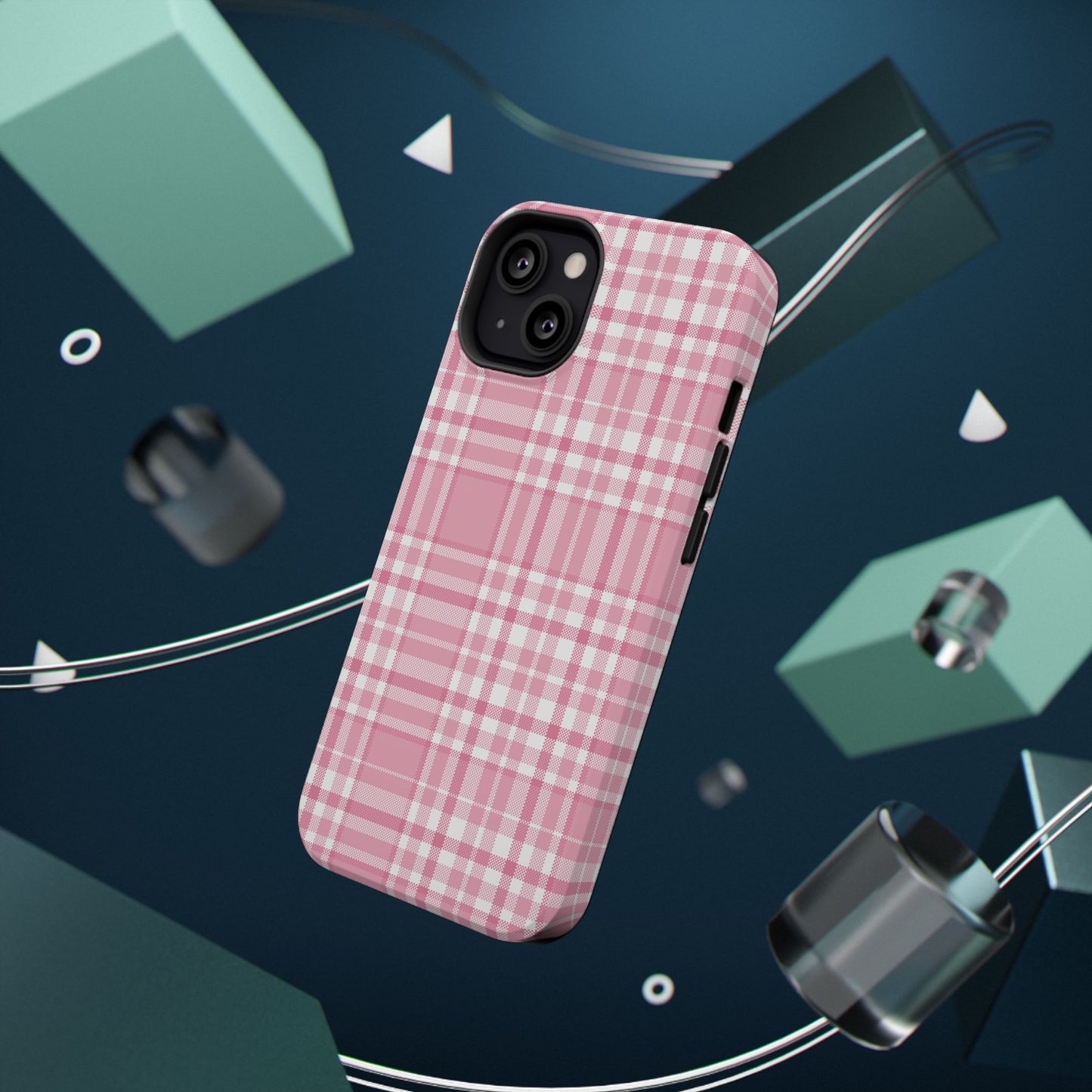 Impact-Resistant Phone Case - Easter Plaid Pink