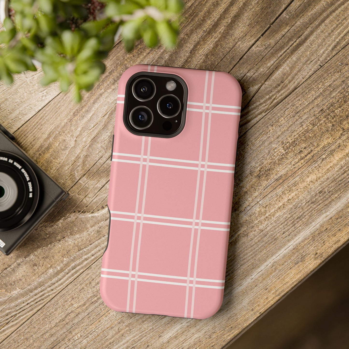 Impact-Resistant Phone Case -Girly Plaid