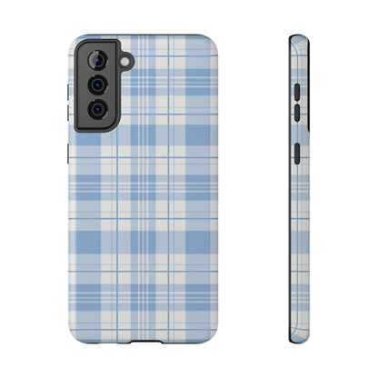 Impact-Resistant Phone Case - Easter Plaid Blue