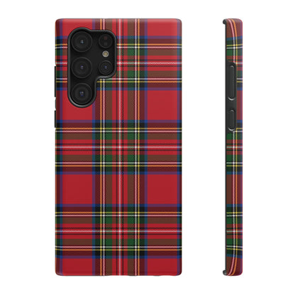 Impact-Resistant Phone Case-Holiday Tartan Plaid Red