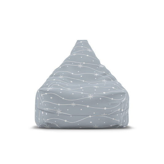 Blue Winter Flurries Bean Bag Chair Cover