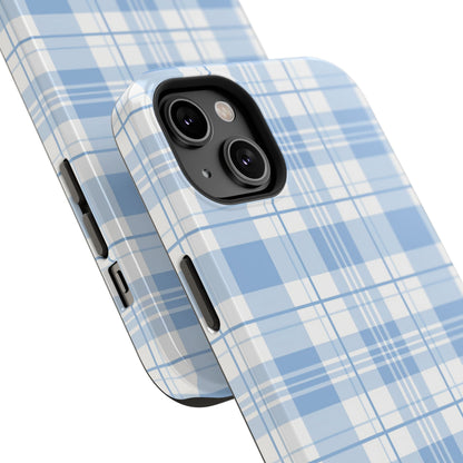 Impact-Resistant Phone Case - Easter Plaid Blue