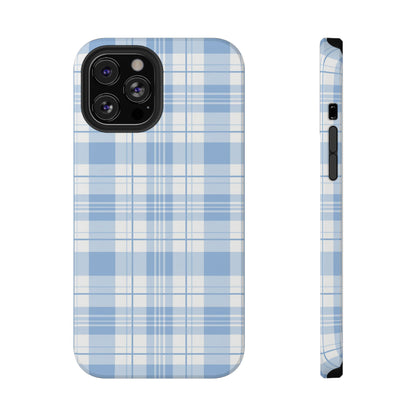 Impact-Resistant Phone Case - Easter Plaid Blue