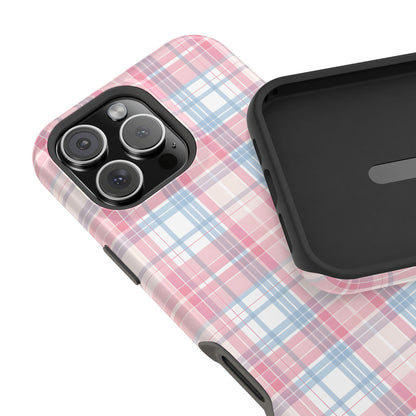 Impact-Resistant Cases-Spring Plaid Pink Blue