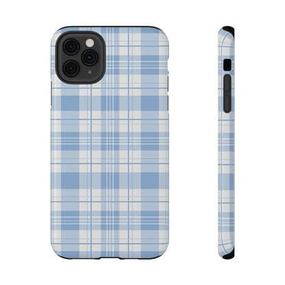 Impact-Resistant Phone Case - Easter Plaid Blue