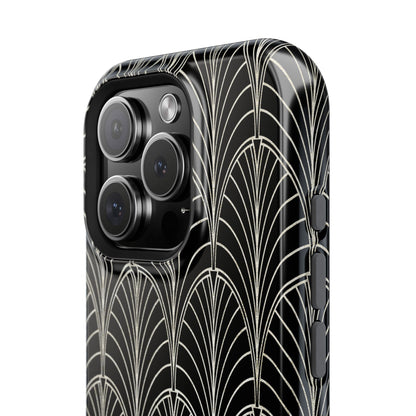 Impact-Resistant Phone Case- Art Deco Black Beige