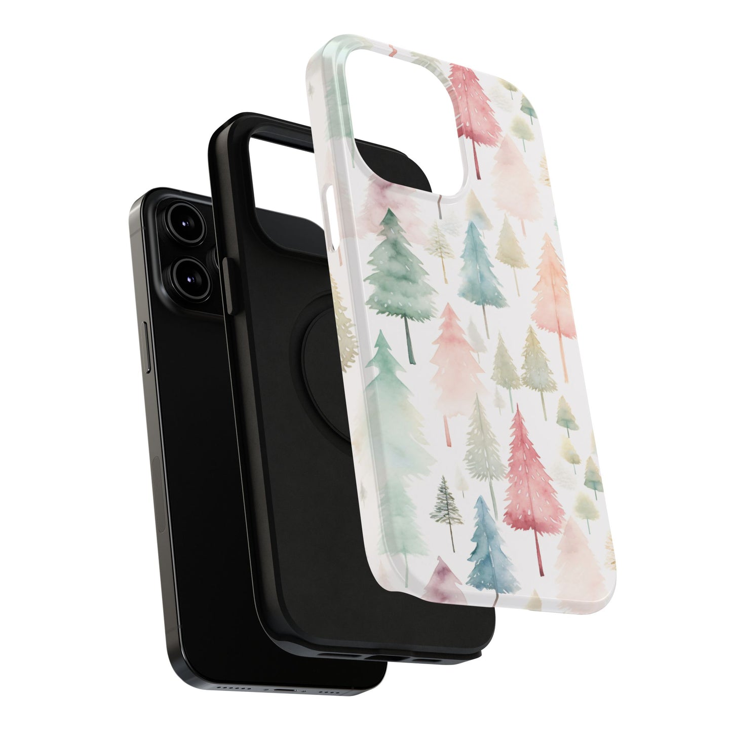 Watercolor Christmas Trees Impact-Resistant Phone Case